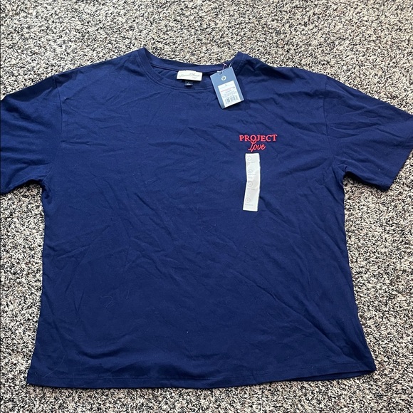 Universal Thread Tops - Universal Thread Oversized Embroidered Graphic Navy Tee Shirt Woman’s L | NWT